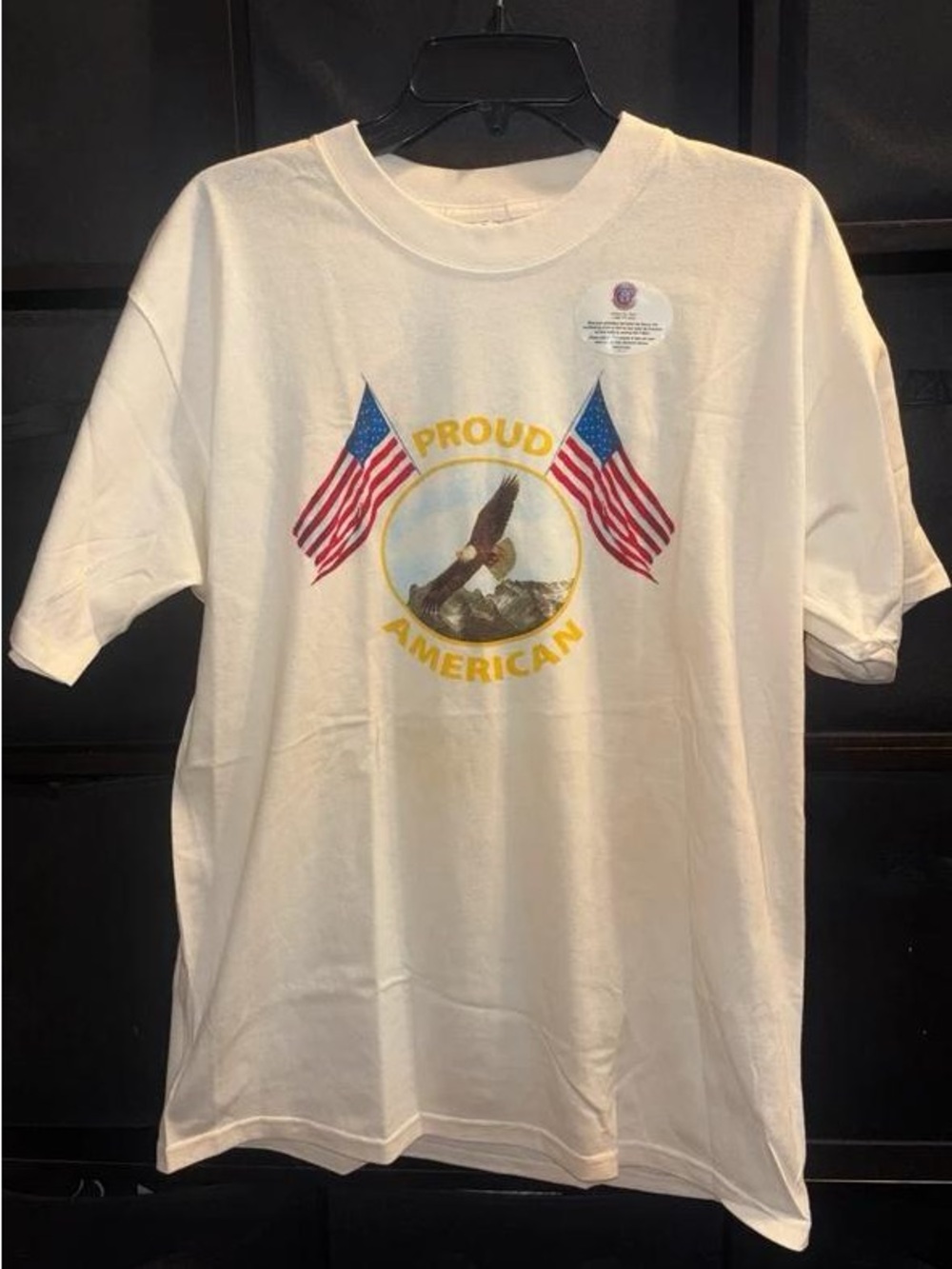 White Short Sleeve 'Proud American' Graphic Tee